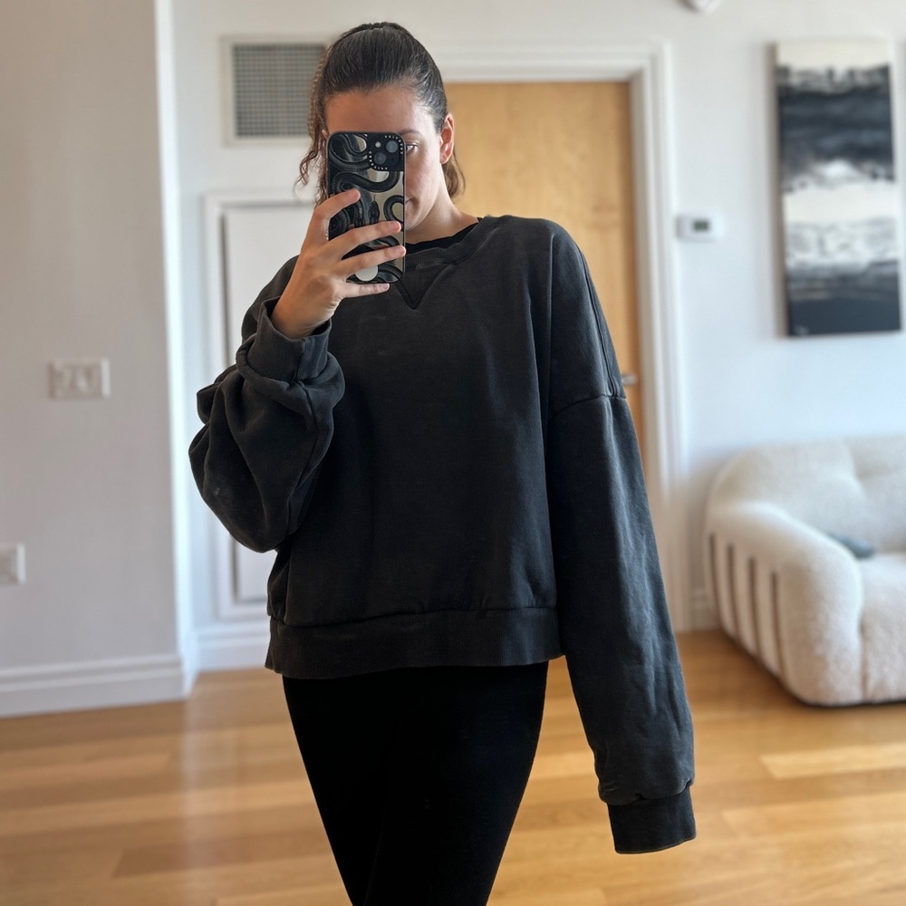 Entire Studios - Oversized box crew washed black